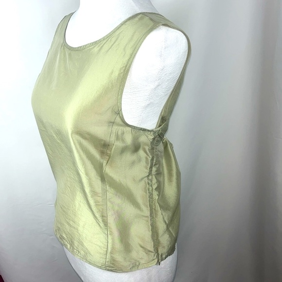 Emporio Armani scoop neck sleeveless silk blouse waist cinch panels Sz S - Picture 12 of 13